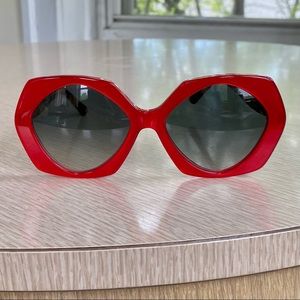 SEE Eyewear Oversized Red and Tortoise Shell Sunglasses